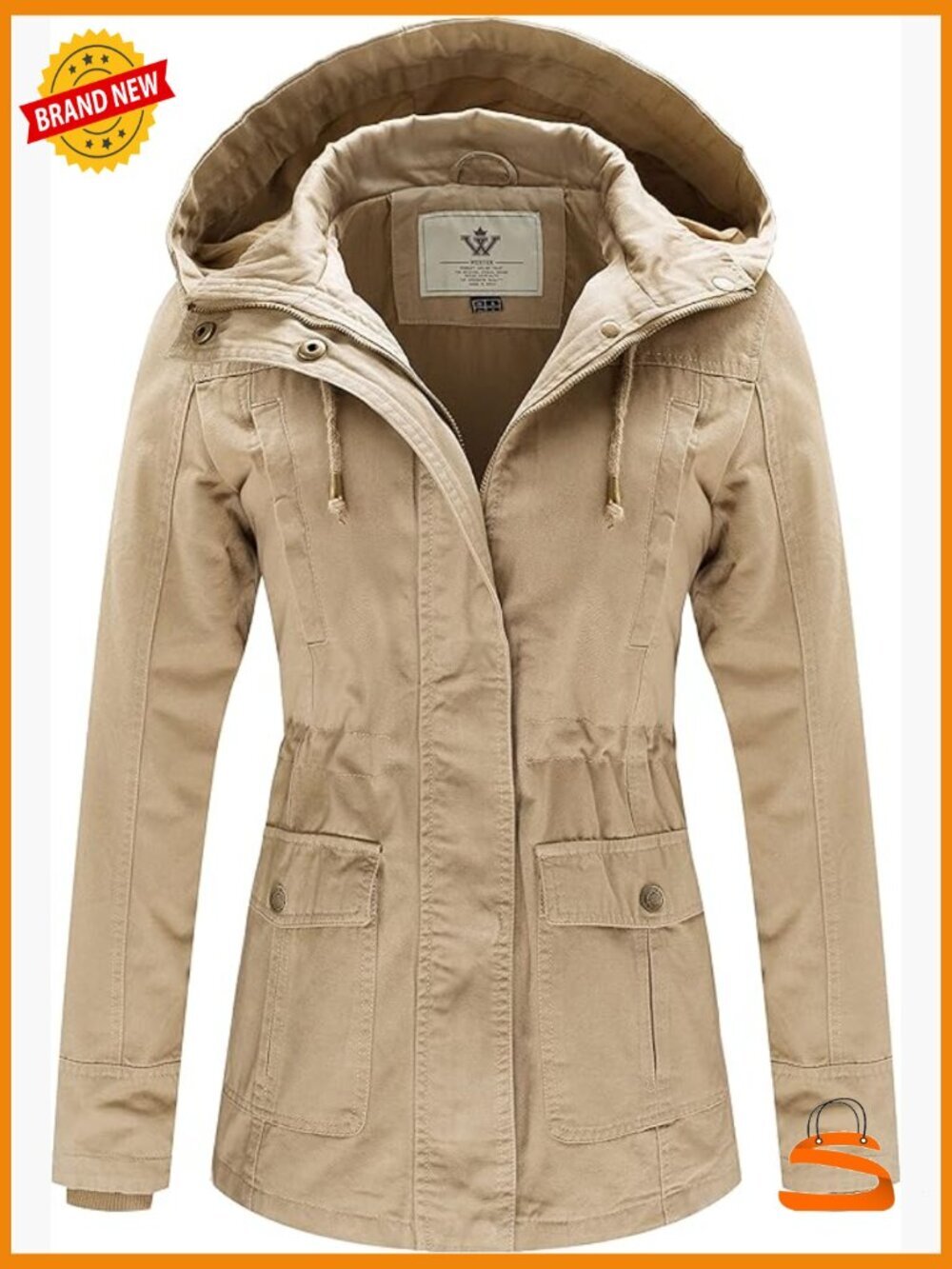 Military Anorak Jacket with Hood Lightweight Cotton Utility Coat